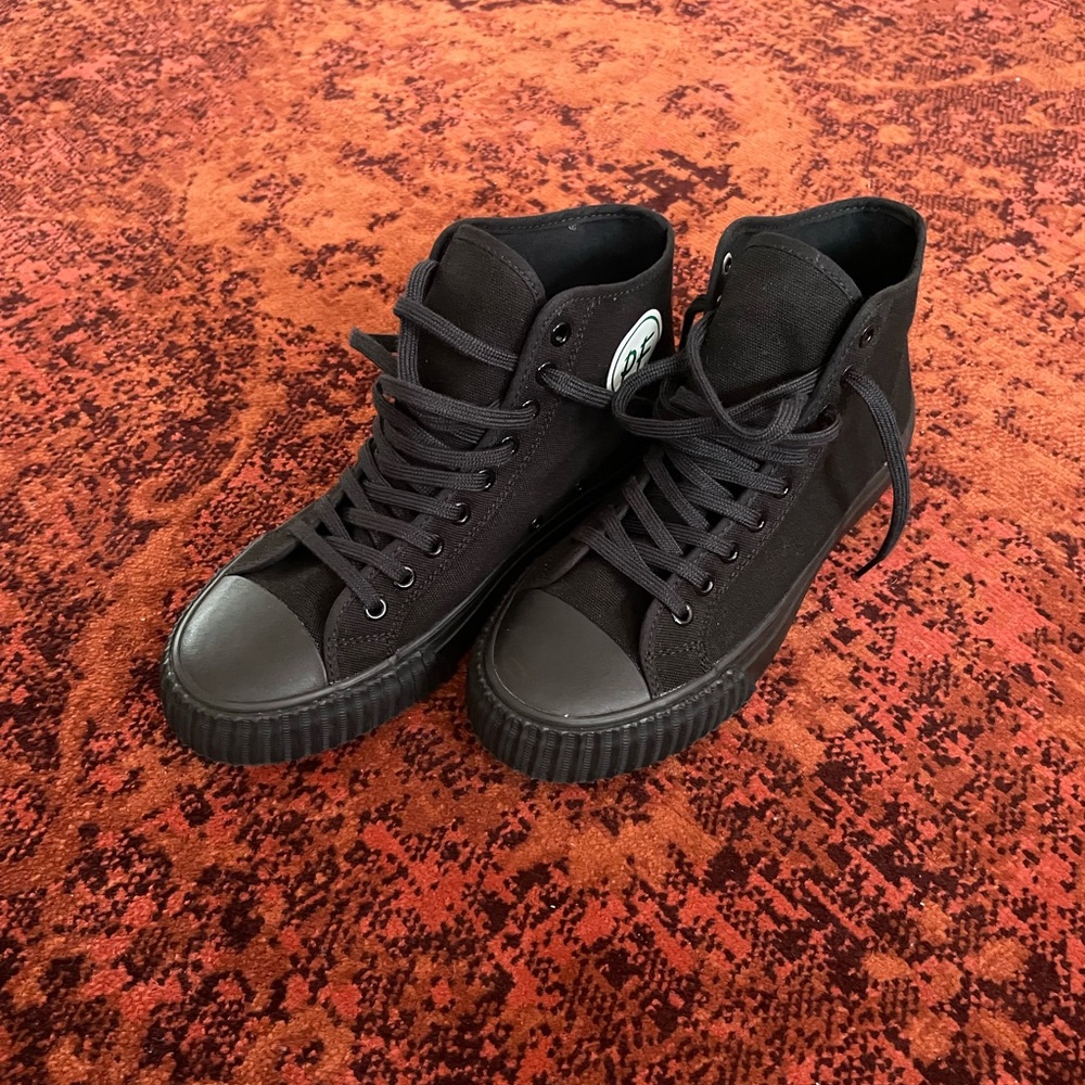 P.F. Flyers Men's Black High-Top Canvas Sneakers